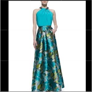 Floral Printed Charmeuse Ball Skirt